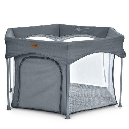 Манеж ME 1195 SWIFT 6 Dark Gray (1шт) шестикут., дитячий, відкидн.бортик, вхід-змійка, темно-сірий (шт)