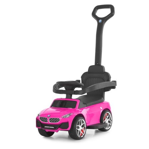 Каталка-толокар M 6253EL-8 (1шт) бат.ручка, муз, світло, шкіра, підсклянник, MP3, BLUETOOTH, рожевий (шт)