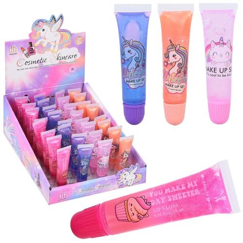 Косметика 2625D (768шт) блиск для губ, 8-2,5-1см, 32шт(4види) в дисплеї, 16,5-8,5-22см (шт)