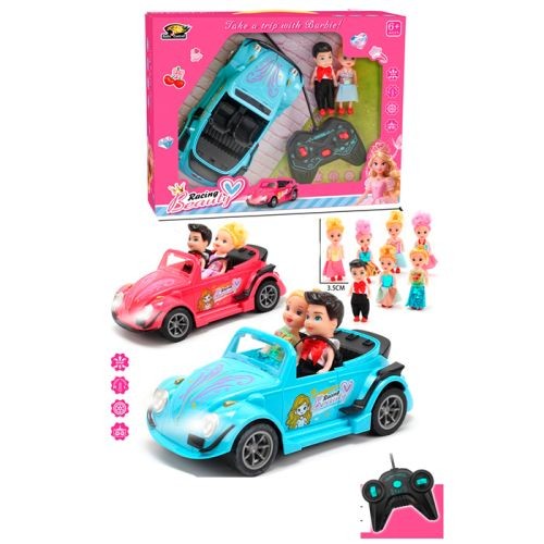 Машинка для ляльки 828-2 (24шт) р/к, 20см, світло, гумові колеса, лялька 11см 2шт, 2 види, на бат-ці (шт)