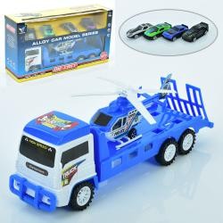 Трейлер CY-230 (36шт) інерц, 29см, вертоліт-поліція, машинки-4шт/7см/метал, 3 види, в кор-ці, 30,5-1 (шт)