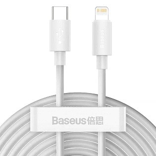 Кабель Baseus Superior Series Fast Charging Data Cable USB to iP 2.4A 1.5 м White (CALYS-B02) (шт)