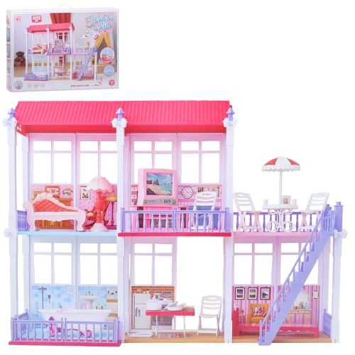 Будиночок 923 (4шт) 104-27-в74см, 2 поверхи, меблі, посуд, 152дет, в кор-ці, 72-52-12см (шт)