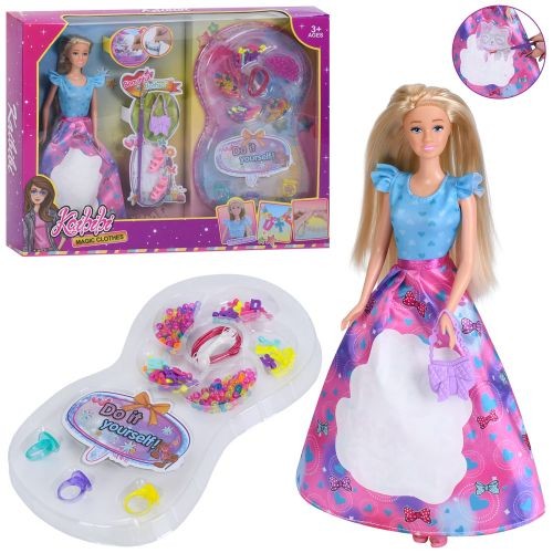 Лялька WG295 (24шт) 27см, плаття-розмальовка (малювання водою), пензлик, аксесуари, намистини, в кор (шт)