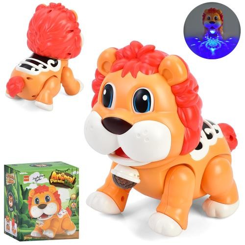 Музична іграшка RS-9054C (30шт) лев 17,5см, музика, світло/3Dсвітло, ходить, рухливі голова та очі, (шт)
