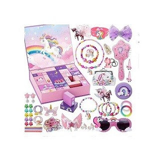 Набір для творчості QC-066 (12шт) адвент календар (24дні), набір аксесуарів, гребінець,окуляри, гама (шт)