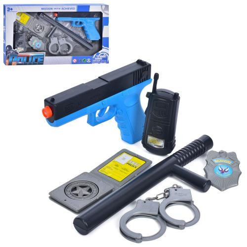 Набір зі зброєю 2315 (48шт) пістолет 22см, палиця, рація, жетон, палиця, наручники, в кор-ці, 50-29- (шт)