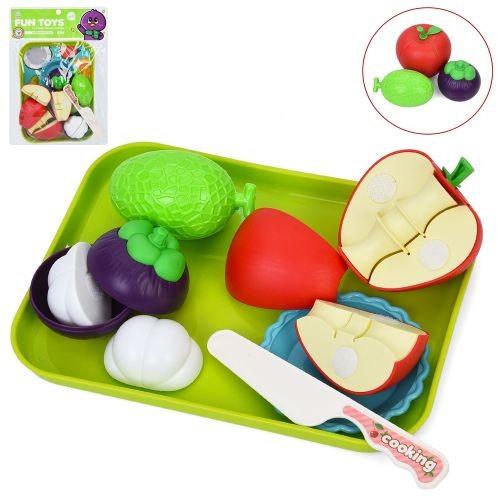 Продукти 633-52 (90шт) на липучці, фрукти, овочі, піднос, у пакеті, 20,5-30-4см (шт)