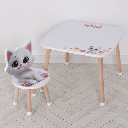 Столик M 502-2 (1шт) 1 стільчик, дерев'яний, кошеня (шт)