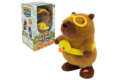 М'яка інтерактивна іграшка арт. C1143 (24шт) капібара, ходить, співає, повтор голосу  з качечкою у к (шт)