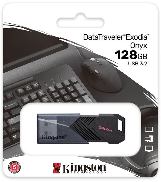 Флеш-накопичувач Kingston USB 3.2 DT Exodia Onyx 128GB Black (шт)