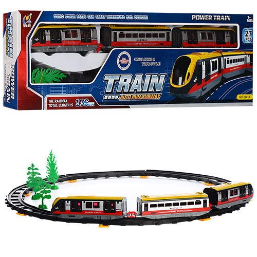 Залізниця 2941A (36шт) 62-62см, вагони 3шт, зв.св, 27деталей, на бат-ці, в кор-ці, 61-18-4,5см (шт)