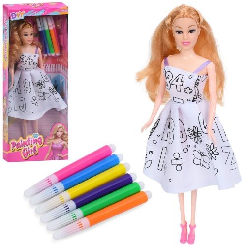 Лялька 6388-3 (120шт) 28см, плаття-розмальовка, фломастери, в кор-ці, 12,5-32-4,5см (шт)