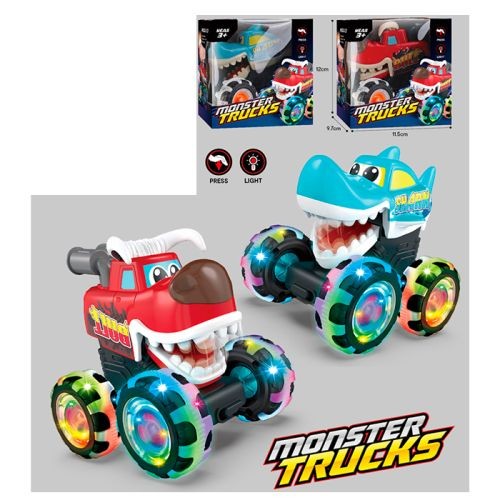 Машина 17801 (48шт) 13см, заводна/на запуску, корпус-мостр, світло, 2 види, на бат-ці(табл), в кор-ц (шт)