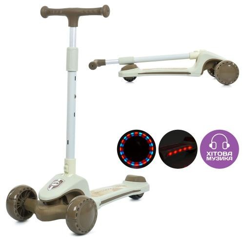 Самокат JR3-131-BRN (1шт) Max-big, метал+пластик, 3 колеса PU, 2пер135мм світло, задн 90мм світло, к (шт)