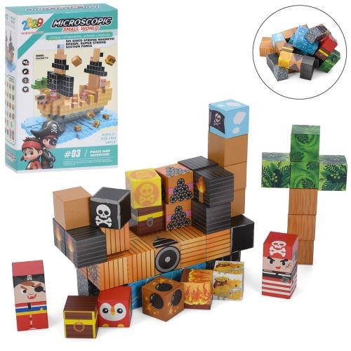 Конструктор RDF-1004 (12шт) магнітний, піратський корабель, 54дет, в кор-ці, 15-25-7см (шт)