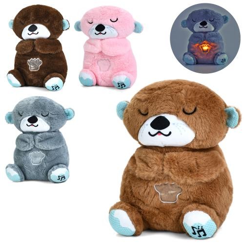 Нічник INT 0006 (50шт) видра, 24-16-12см, світло, музика, дихає, м'яка іграшка, плюш, мікс кольорів, (шт)