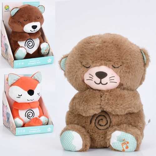 Нічник 85088-85288-85488 (24шт) тварина, 24-15-10см, плюш, світло, музика, рухливий живіт, 3 види(ли (шт)