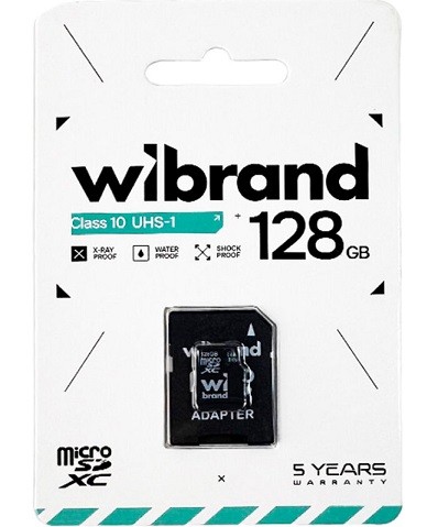 Карта пам'яті microSDXC (UHS-1) Wibrand 128Gb class 10 (adapter SD) WICDHU1/128GB-A (шт)