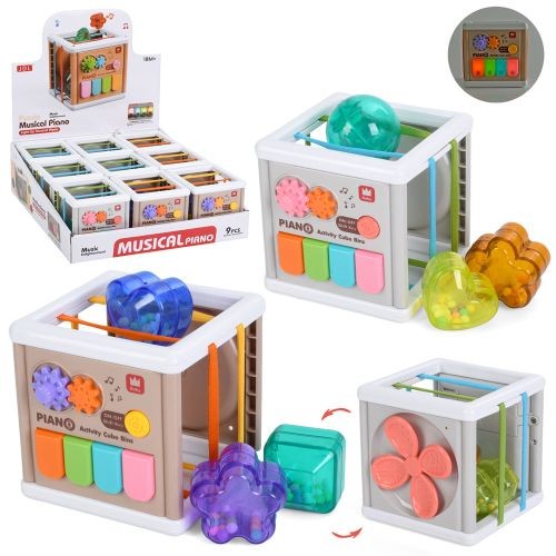 Гра 8025-1B (72шт) куб, 10см, бізікуб, грані-резинки, шестерні, піаніно (музика, звуки тварин, світл (шт)