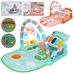 Килимок для немовляти 8808-3-4 (18шт) 70-45см, дуга, підвіски 5шт (тварини-брязкальця), піаніно,музи (шт)