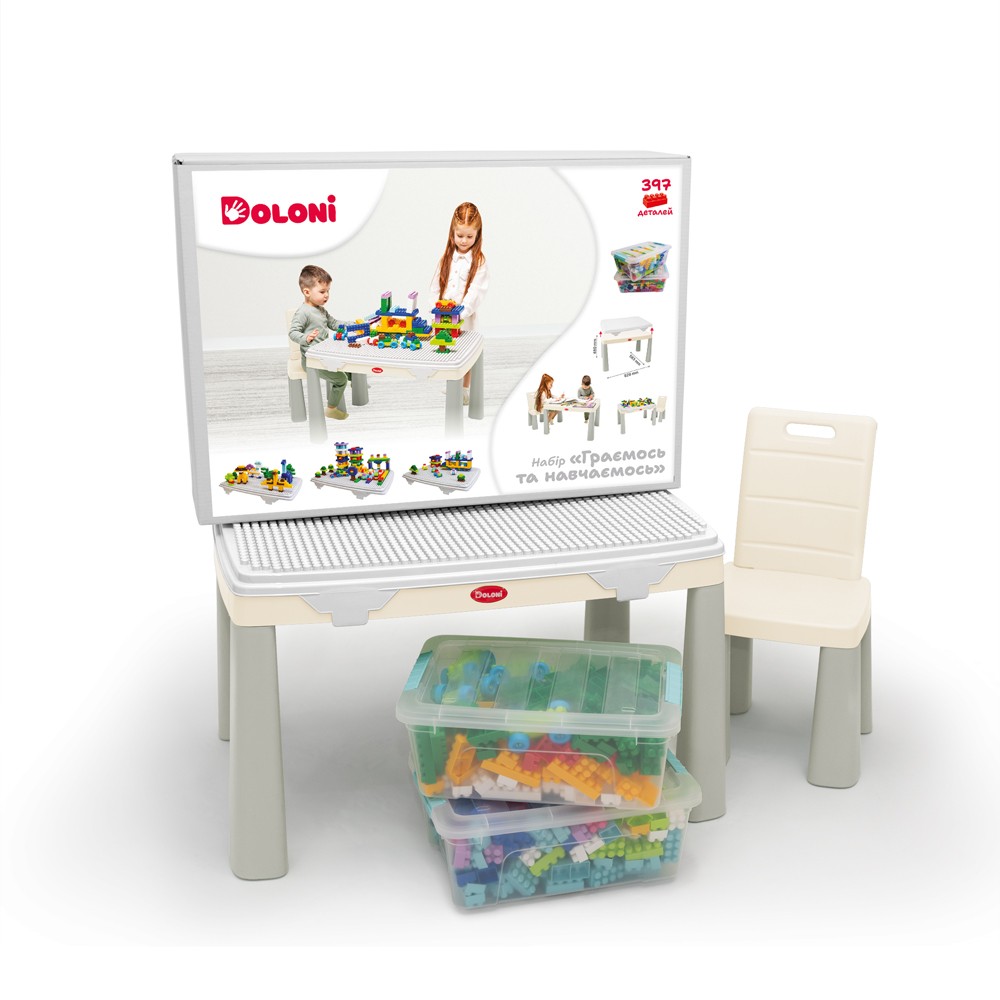 Набір "Граємось та навчаємось" (в наборі стіл, стілець, конструктор Набір для дівчат 404 деталі у ко (шт)
