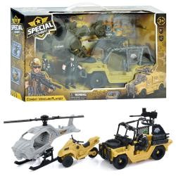 Набір з фігурками G3109-15-16 (24шт) військовий, транспорт 2шт, солдат 9см, 2 види, в кор-ці, 43-24, (шт)