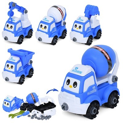 Конструктор 2021-2 (88шт) на шурупах, будтехніка 14см, викрутка, гайковий ключ, 4 види/мікс кольорів (шт)