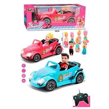 Машинка для ляльки 820-1 (24шт) р/к, 22см, світло, лялька 11см, мікс видів/2 кольори машин, на бат-ц (шт)