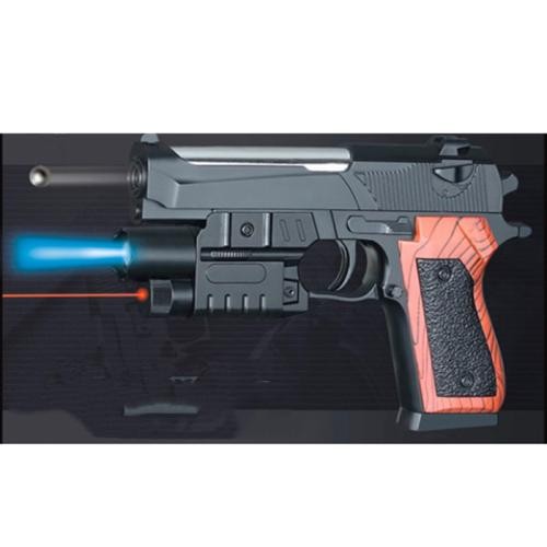 Пістолет P2117-G+ (72шт) 18см, пластикові кулі, лазер, світло, на бат(табл), у пакеті, 15-21-3,5см (шт)