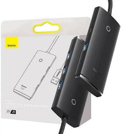 USB-Hub Baseus 4-in-1 Lite Series Series (Type-C to USB 3.0*4) 1m Black WKQX030401 (шт)