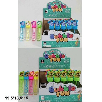 Мильні бульбашки 30мл 1808/1809 тваринки 2в.4кол.24шт.в кор.19,5*13,5*15 /18/432/ (шт)