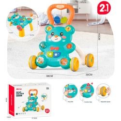 Каталка-ходунки 6084 (8шт) 38-30-в40см, 2в1 (стіл), ігрова панель-ведмідь, музика, світло, пискавка, (шт)
