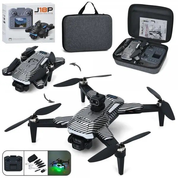 Квадрокоптер J18P (4шт) р/к,2,4G,44см,акум,світло,камера,складний,Wi-Fi,TF,USB-зарядне,пульт-дісплей (шт)