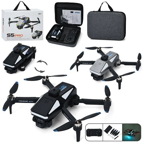 Квадрокоптер S5 (6шт) р/к,2,4G,41см,акум,світло,камера,складний,Wi-Fi,USB-зарядне,запасні лопасті,чо (шт)