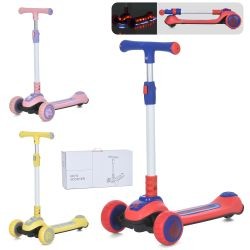 Самокат JR 3-094 (6шт) Maxi-big, метал+пл, 3 колПУ,2 пер.120мм-світло, задн 78мм-світло, підніжка 28 (шт)