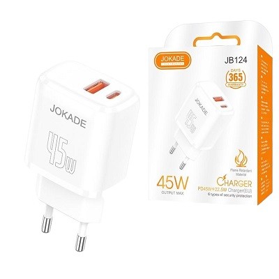 Пристрої побутові для заряджання акумуляторів мобільних телефонів JOKADE 124 білий (шт)