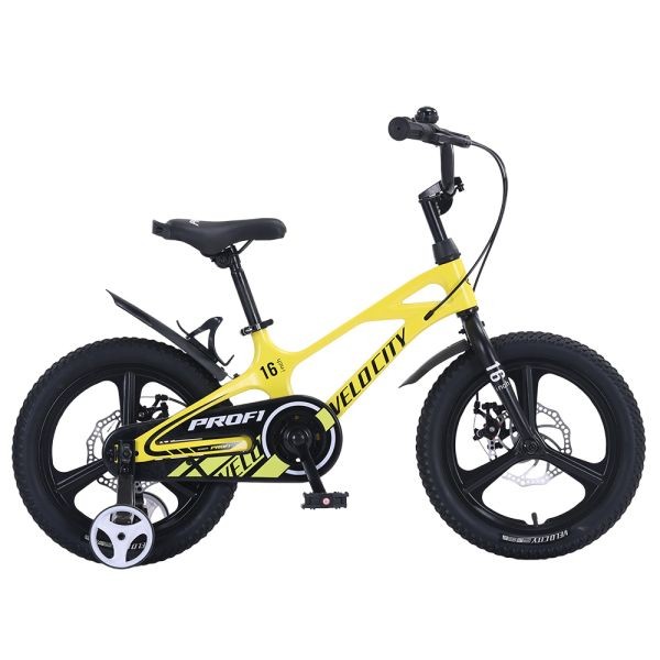 Велосипед дитячий PROF1 16д. MB16VCB YELLOW (1шт) VELOCITY,SKD85,магнез.рама,обод,перед/зад.диск.тор (шт)