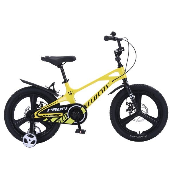 Велосипед дитячий PROF1 18д. MB18VCB YELLOW (1шт) VELOCITY,SKD85,магнез.рама,обод,перед/зад.диск.тор (шт)