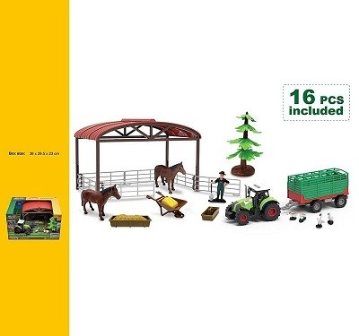 Трактор 550-5K (12шт) інерція, 15см, ферма, звук, світло, фігурка, тварини, паркан, 64дет, на бат(та (шт)