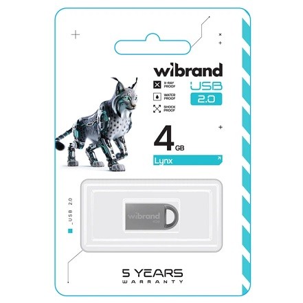 Флеш-накопичувач Wibrand USB 2.0 Lynx 4Gb Silver (WI2.0/LY4M2S) (шт)