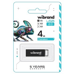 Флеш-накопичувач Wibrand USB 2.0 Chameleon 4Gb Black (WI2.0/CH4U6B) (шт)