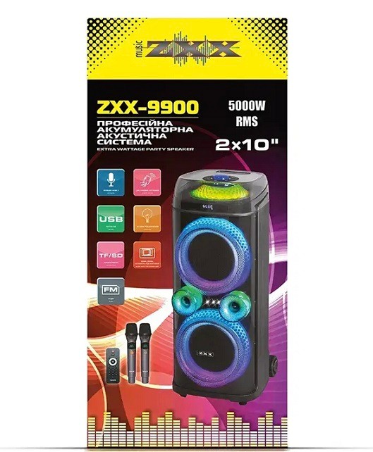 Портативна акустика ZXX-9900 80Вт 2x10" (1) 9194 (шт)