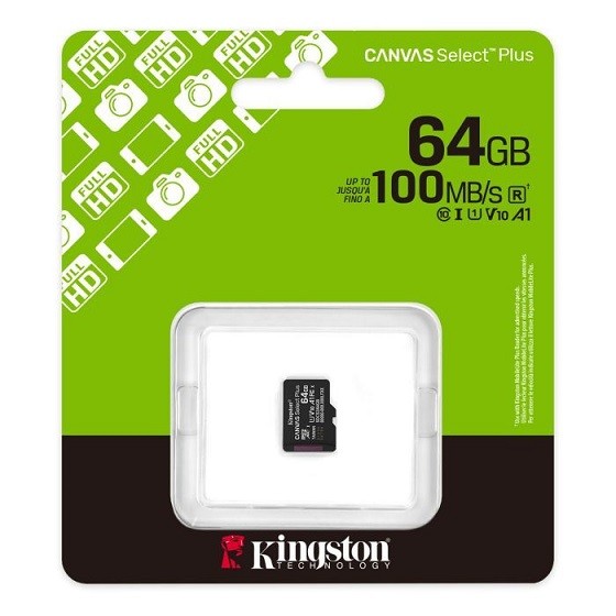 Карта пам'яті Kingston Canvas Select Plus microSDXC 64GB UHS-I U1 V10 (SDCS3/64GBSP) (шт)