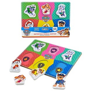 Дерев'яна іграшка KidsHits Paw Patrol арт. KH20/060 (24шт) пазли-вкладиші 30*22*1,5 см (шт)
