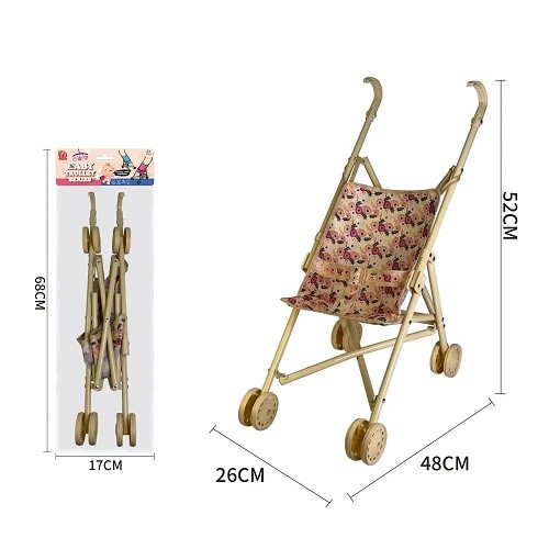 Коляска 910-23 (36шт) для ляльки, прогулянкова, тростина, 24-в52см, метал+пластик, у пакеті, 17-68-1 (шт)
