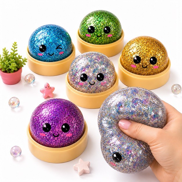 Антистрес Пельмень у пароварці з глітером та орбізом Squishy Dumpling Stress Ball (12/144шт) (шт)