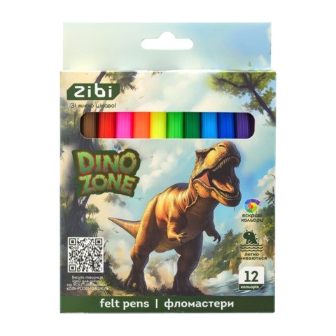 Фломастери, 12 к., DINO, KIDS Line ZB.2825 (1/12/144) (шт)