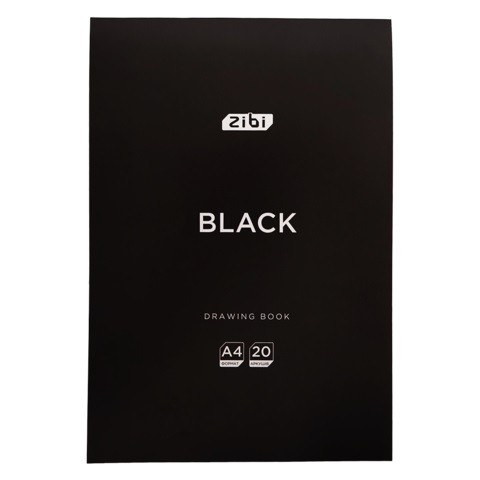 Альбом для малювання (планшет) BLACK, А4, 20 арк.,120 г/м2, клеєний блок,чорний,KIDS Line ZB.1465-01 (шт)