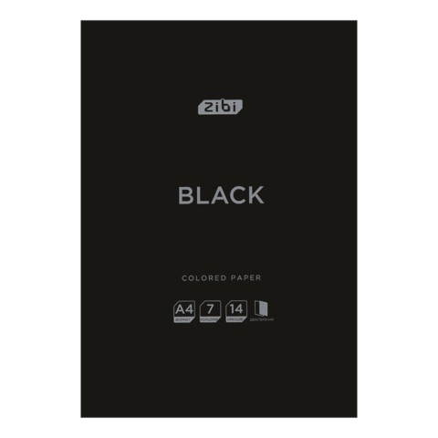 Папір кольоровий двусторонній BLACK, А4, 14 аркушів,7 кольорів, 90 г/м2, KIDS Line ZB.1909-01 (1/40) (шт)